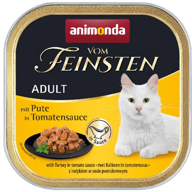 Mokra karma dla kotów Animonda Vom Feinsten z indykiem w sosie pomidorowym 100 g (4017721833608) - obraz 1