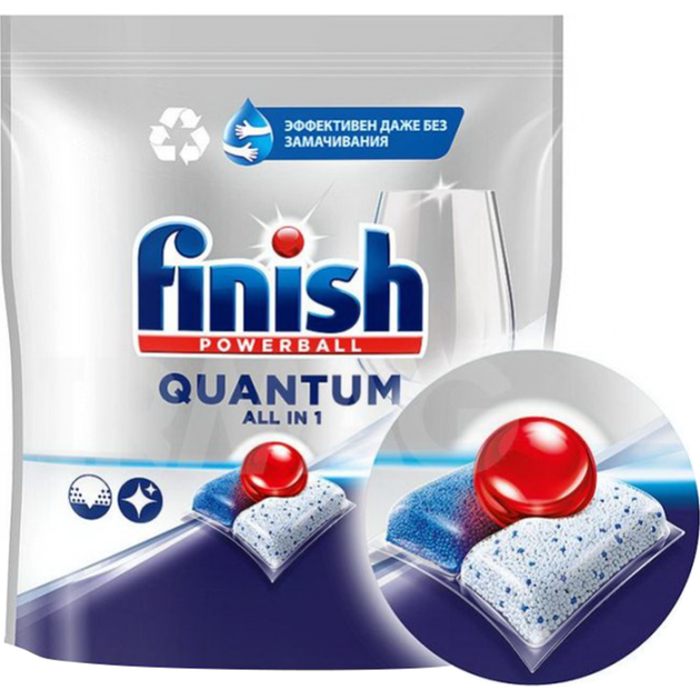 Капсулы для посудомоечных машин Finish Quantum MAX All in One 72шт - изображение 2