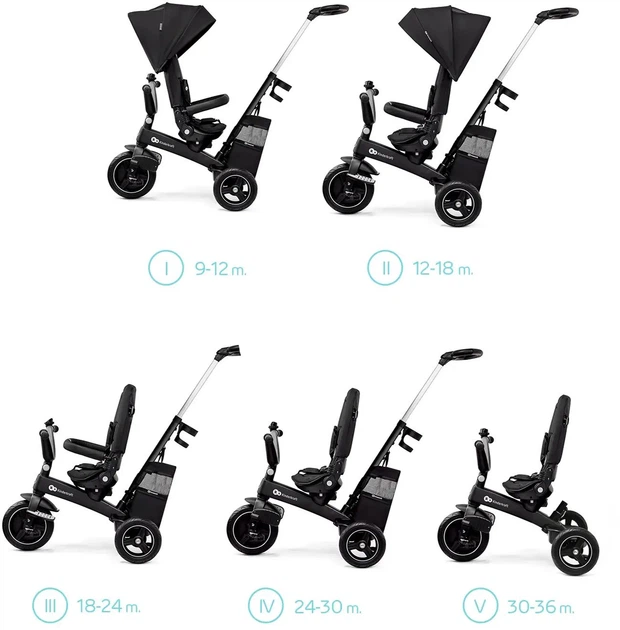 Rowerek trójkołowy Kinderkraft Easytwist Black (KREASY00BLK0000) - obraz 11