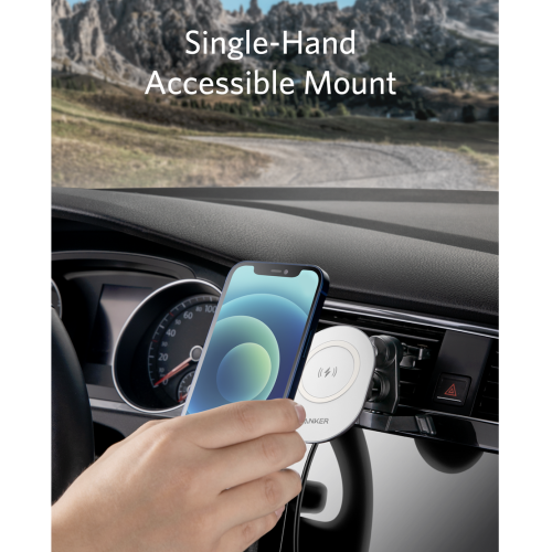 Магнітний автотримач із бездротовою зарядкою Anker PowerWave Magnetic Car Charging Mout (A29310W2) - зображення 4