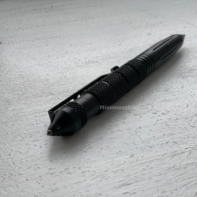 Тактическая многофункциональная алюминиевая шариковая ручка - стеклобой тактитал мультитул черная (TRK-1001) - изображение 2