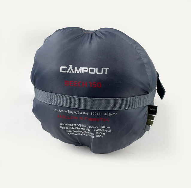 Спальний мішок Campout Beech (4/-1°C), 150 см - Right Zip, Khaki (PNG 248647) - Фото 7 Спальний мішок Campout Beech (4/-1°C), 150 см - Right Zip, Khaki (PNG 248647) - зображення 7