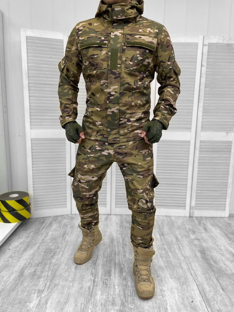 Костюм L тактический, Individual Мультикам, демисезонный костюм для военных софтшелл с начесом - изображение 1
