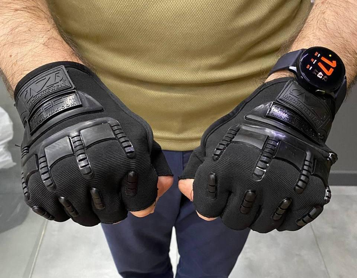 Перчатки тактичні Безпальцеві Yakeda, колір чорний, розмір L - зображення 2