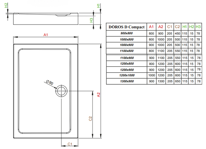 Душовий піддон Radaway Doros D Compact 120x80 SDRD1280-05 - Фото 2 Душовий піддон Radaway Doros D Compact 120x80 SDRD1280-05 - зображення 2