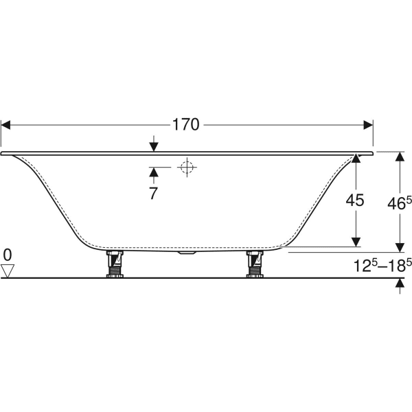 Ванна акриловая Geberit Soana Duo 170x75 554.014.01.1 + ножки - изображение 3
