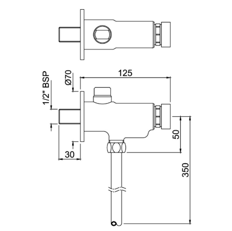 Кран-дозатор для писсуара Jaquar Pressmatic PRS-CHR-077 - изображение 2