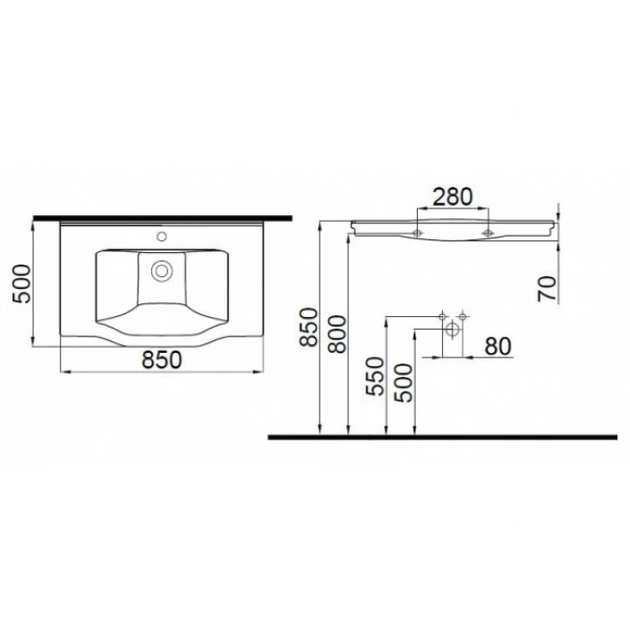 Умывальник Idevit Neo Classic 50x85 3301-0805-0088 - Фото 3 Умывальник Idevit Neo Classic 50x85 3301-0805-0088 - изображение 3