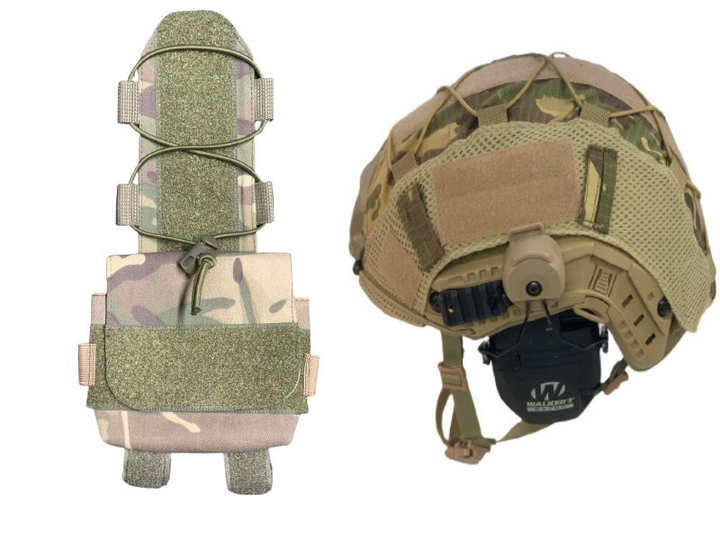 Комплект Кавер (чехол) для шлема Fast Mandrake подсумок карман для аксессуаров на кавер, мультикам MS - изображение 1