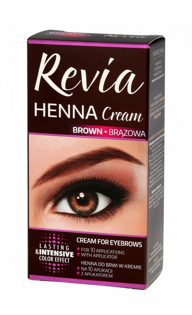 Крем краска для бровей и ресниц Revia HENNA коричневая – купить онлайн ...