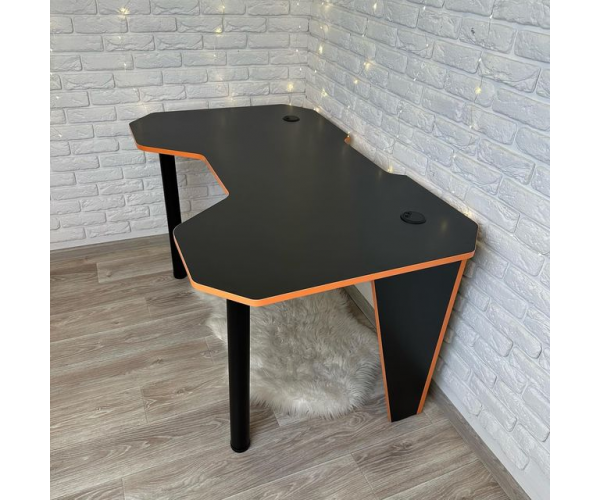 Стіл комп'ютерний геймерський ігровий DROM Призма Black/Orange компютерний стіл - изображение 2
