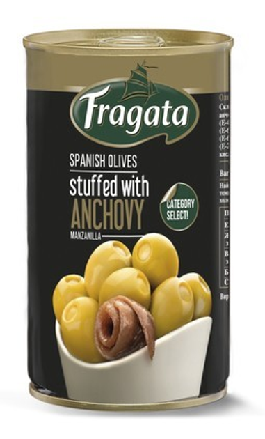 Оливки FRAGATA зеленые с анчоусами, 350 г (сухой вес 150 г) – ROZETKA ...