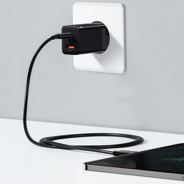 Ładowarka sieciowa Baseus Super Si Pro Quick Charger Type-C+USB 30W EU Czarna (CCSUPP-E01) - obraz 7