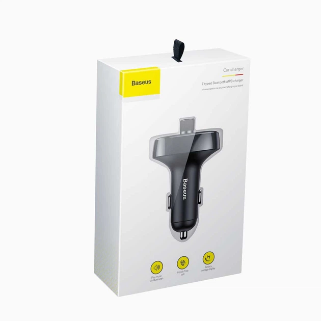 FM-трансмиттер (модулятор) Baseus T typed S-09 wireless MP3 car charger (CCALL-TM0A) Tarnish - Фото 7 FM-трансмиттер (модулятор) Baseus T typed S-09 wireless MP3 car charger (CCALL-TM0A) Tarnish - изображение 7