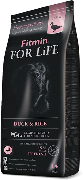 Сухий корм для собак Fitmin For Life Adult Duck & Rice 14 кг (8595237019205) - зображення 1