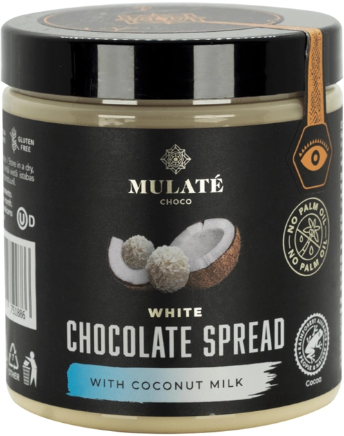 Акция на Шоколадна паста Mulate з білого шоколаду з кокосовим молоком 280 г от Rozetka