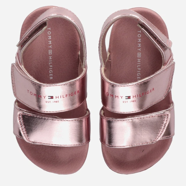 Sandały dziecięce Tommy Hilfiger Logo Velcro Sandal T1A2-32792-1367341- 27 Rose Gold (8052578174319) - obraz 4