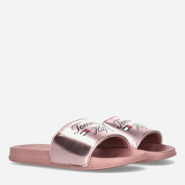 Klapki dziecięce Tommy Hilfiger Logo Pool Slide T3A0-32799-1367341- 32 Rose Gold (8052578181249) - obraz 2