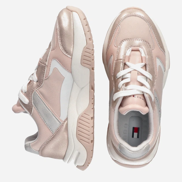 Підліткові кросівки для дівчинки Tommy Hilfiger Low Cut Lace-up Sneaker T3A9-32743-0579A317 37 Rose Gold/Pink (8052578191897) - зображення 5
