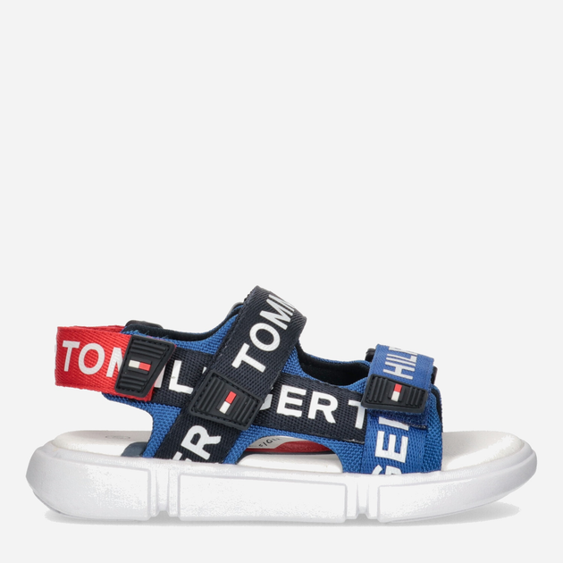 Акція на Дитячі сандалії для хлопчика Tommy Hilfiger Logo Velcro Sandal T3X2-32910-1590Y255 33 Сині від Rozetka