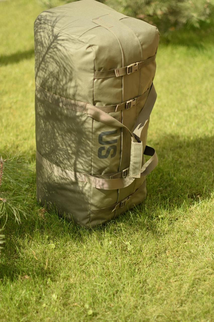 Тактический баул сумка US 120 л большой военная армейская сумка цвет олива для передислокации - изображение 2