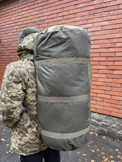 Рюкзак сумка баул 120 літрів ЗСУ військовий баул, баул армійський колір олива піксель - зображення 1