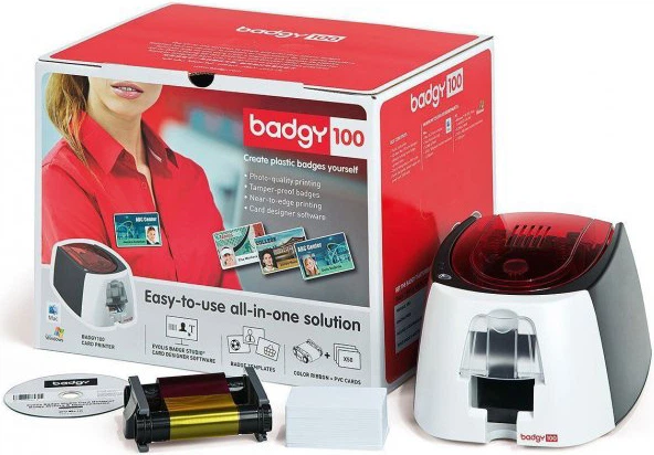 Принтер пластиковых карт Evolis Badgy100 (B12U0000RS) - изображение 3