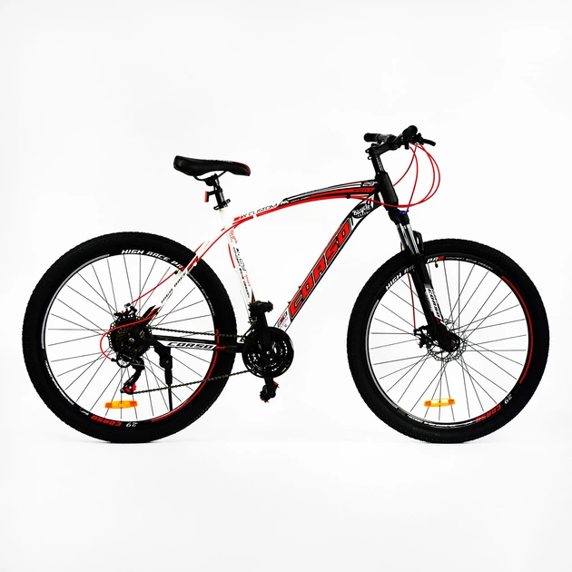 Велосипед спортивный 29" Corso "High Race Pro" 21 скорость, стальная рама. White and red (115659) - изображение 2