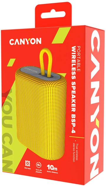 Портативна колонка Canyon BSP-4 5W Yellow (CNE-CBTSP4Y) - зображення 5