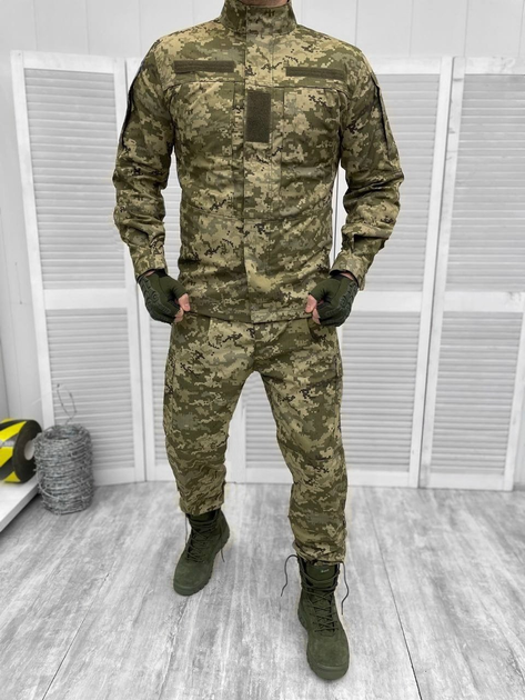 Тактический военный костюм Уставной ГОСТ, ( Китель + Штаны ), Камуфляж: Пиксель ВСУ ММ-14, Размер: 48/4 - изображение 1