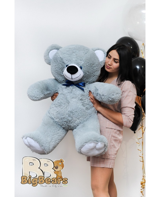 Мишка плюшевый сидячий BigBears 100 см. Серый КИ-161-0123 – фото ...
