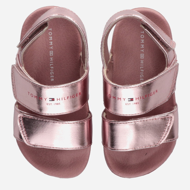Sandały dziecięce Tommy Hilfiger Logo Velcro Sandal T1A2-32792-1367341- 25 Rose Gold (8052578174296) - obraz 4