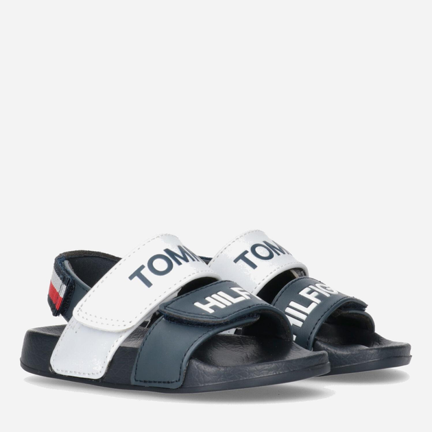 Sandały chłopięce Tommy Hilfiger Logo Velcro Sandal T1B2-32925-1172Y004 25 Niebieskie (8052578176832) - obraz 2
