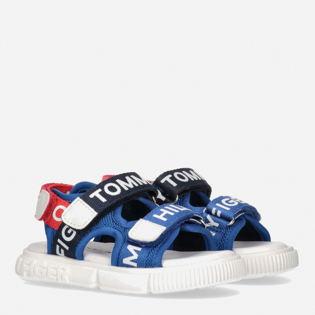 Sandały dziecięce dla dziewczynki Tommy Hilfiger Logo Velcro Sandal T1X2-32899-1590Y255 32 Niebieskie (8052578179703) - obraz 2