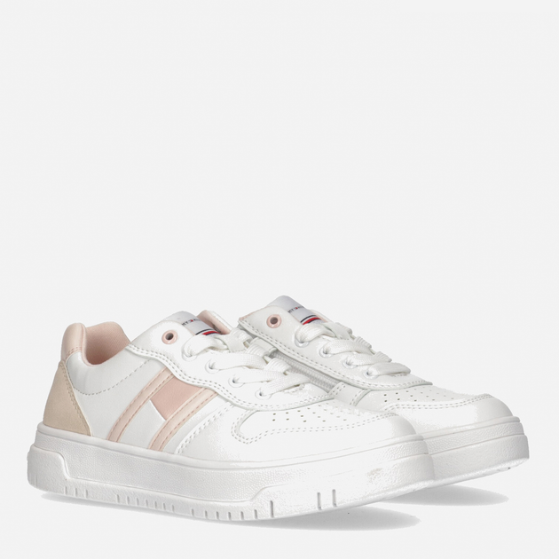 Дитячі кросівки для дівчинки Tommy Hilfiger Flag Low Cut Lace-up Sneaker T3A9-32723-1592Y257 30 White/Pink/Beige (8052578190029) - зображення 2