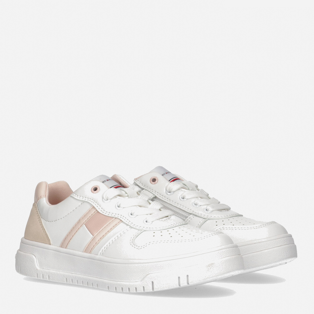 Підліткові кросівки для дівчинки Tommy Hilfiger Flag Low Cut Lace-up Sneaker T3A9-32723-1592Y257 35 White/Pink/Beige (8052578190074) - зображення 2