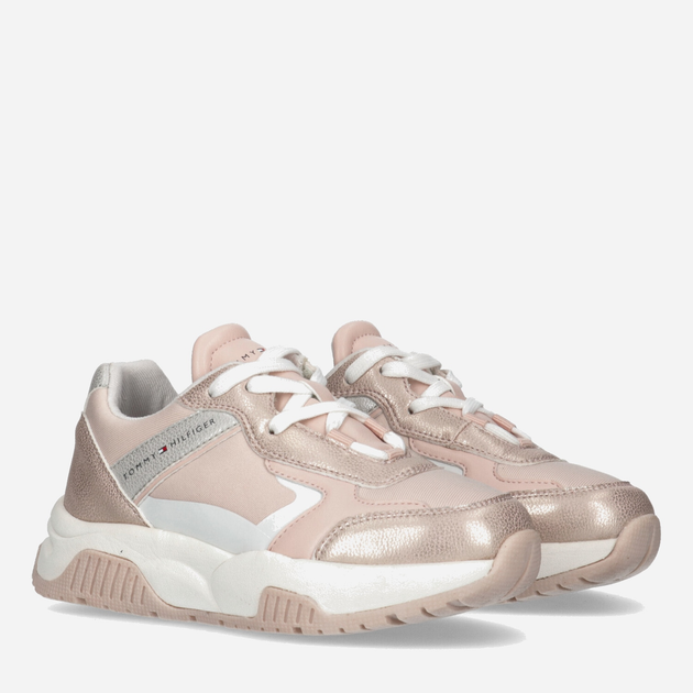 Дитячі кросівки для дівчинки Tommy Hilfiger Low Cut Lace-up Sneaker T3A9-32743-0579A317 34 Rose Gold/Pink (8052578191866) - зображення 2