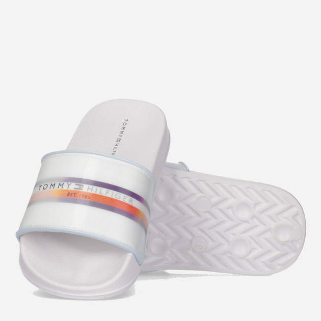 Дитячі шльопанці для хлопчика Tommy Hilfiger Reflective Pool Slide T3B0-32931-1172100- 31 White (8052578193839) - зображення 1