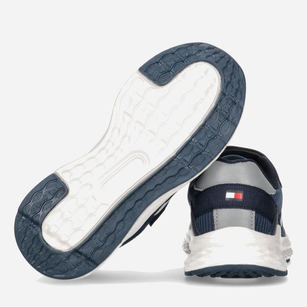 Sneakersy chłopięce na rzepy Tommy Hilfiger Flag Low Cut Lace-up Sneaker T3B9-32895-0328800- 31 Granatowe (8052578196830) - obraz 3