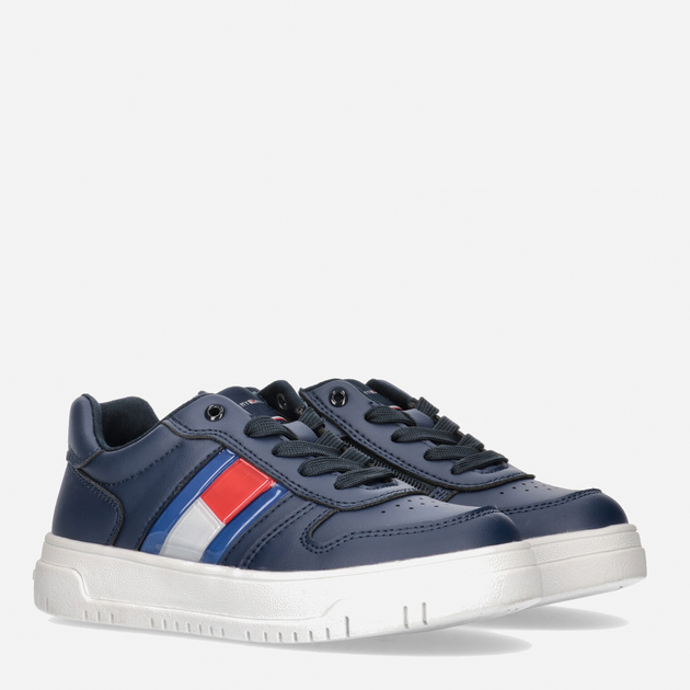 Дитячі кросівки для хлопчика Tommy Hilfiger Flag Low Cut Lace-up Sneaker T3X9-32867-1355800- 34 Сині (8052578204221) - зображення 2