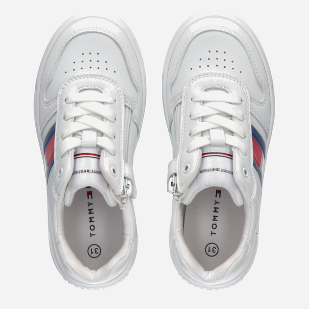 Sneakersy dziecięce dla dziewczynki Tommy Hilfiger Flag Low Cut Lace-up Sneaker T3X9-32867-1355100- 37 Białe (8052578204054) - obraz 4