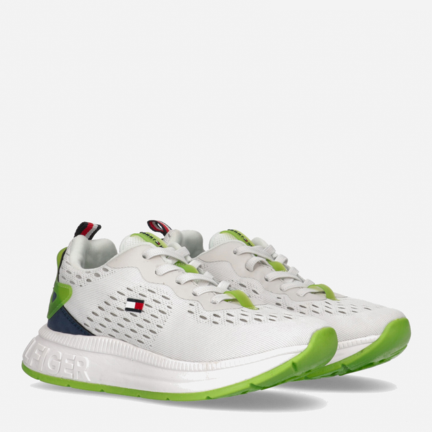 Дитячі кросівки для хлопчика Tommy Hilfiger Low Cut Lace-up Sneaker T3X9-32892-0702X336 31 Білий/Синій (8052578231142) - зображення 2