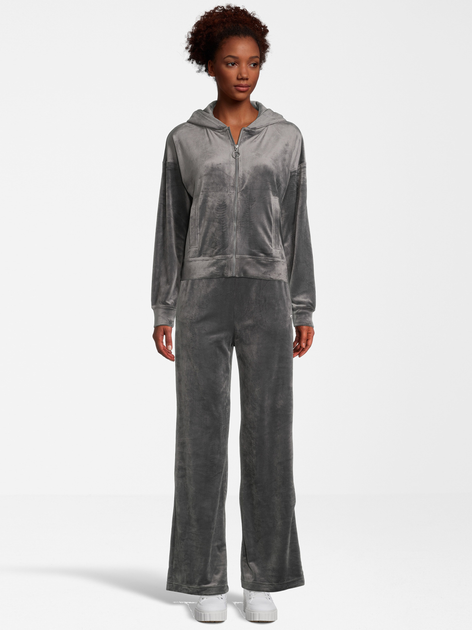 Bluza damska rozpinana streetwear welurowa Fila FAW0225-80008 S Szara (4064556334275) - obraz 3