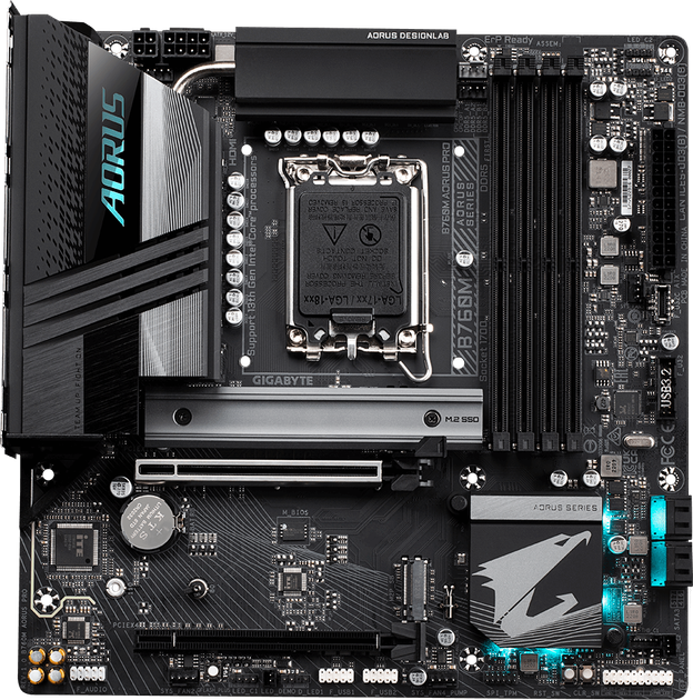 Материнская плата Gigabyte B760M Aorus PRO (s1700, Intel B760, PCI-Ex16 ...