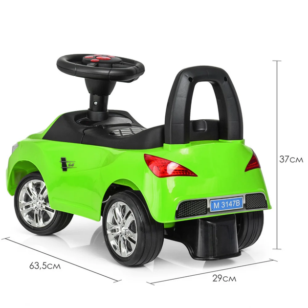 Каталка-толокар Bambi M 3147B-5 Зелений музичний - Фото 3 Каталка-толокар Bambi M 3147B-5 Зелений музичний - зображення 3