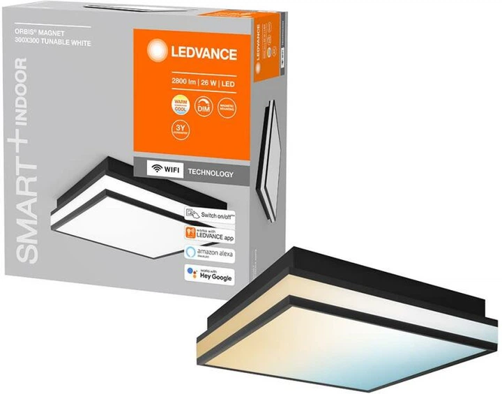 Світильник стельовий LEDVANCE SMART WIFI ORBIS MAGNET 26W 3000-6500K 1400Lm (4058075572737) - Фото 4 Світильник стельовий LEDVANCE SMART WIFI ORBIS MAGNET 26W 3000-6500K 1400Lm (4058075572737) - зображення 4