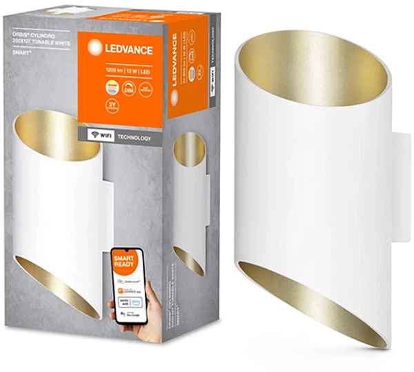 Настінний світильник LEDVANCE SMART WIFI ORBISW CYLDRO 2x6W 3000-6500K 1200Lm білий (4058075574175) - Фото 4 Настінний світильник LEDVANCE SMART WIFI ORBISW CYLDRO 2x6W 3000-6500K 1200Lm білий (4058075574175) - зображення 4