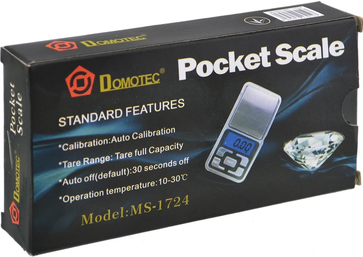 Електронні кишенькові ваги Domotec MS-1728С 0,1-500 гр ювелірні (0380) - Фото 6 Електронні кишенькові ваги Domotec MS-1728С 0,1-500 гр ювелірні (0380) - зображення 6