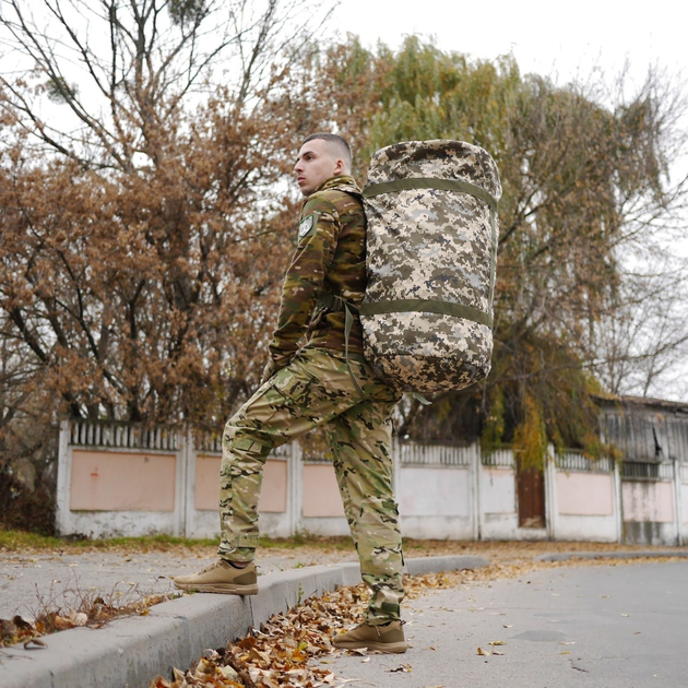 Тактичний Баул ЗСУ військовий армійський піксель Кордура 120 л - зображення 2