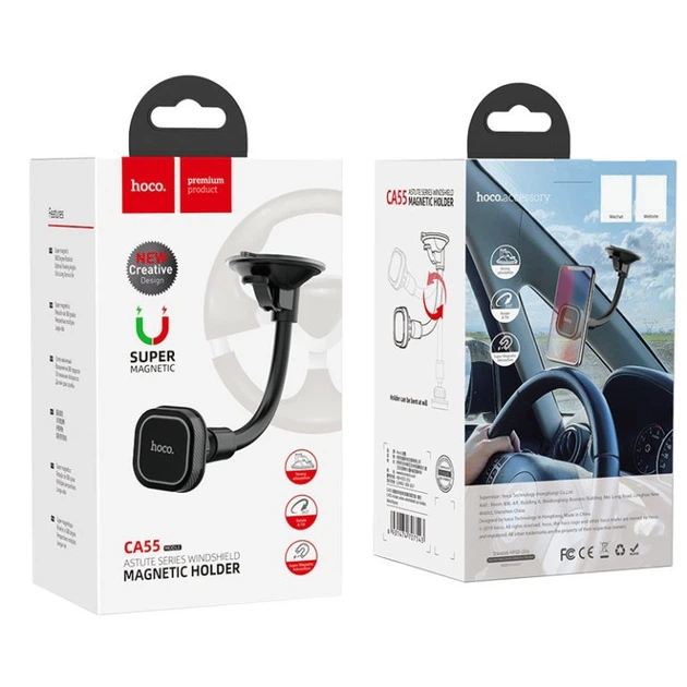 Автотримач для телефону HOCO CA55 Astute series windshield car holder Black/Gray (6931474707543) - Фото 2 Автотримач для телефону HOCO CA55 Astute series windshield car holder Black/Gray (6931474707543) - зображення 2